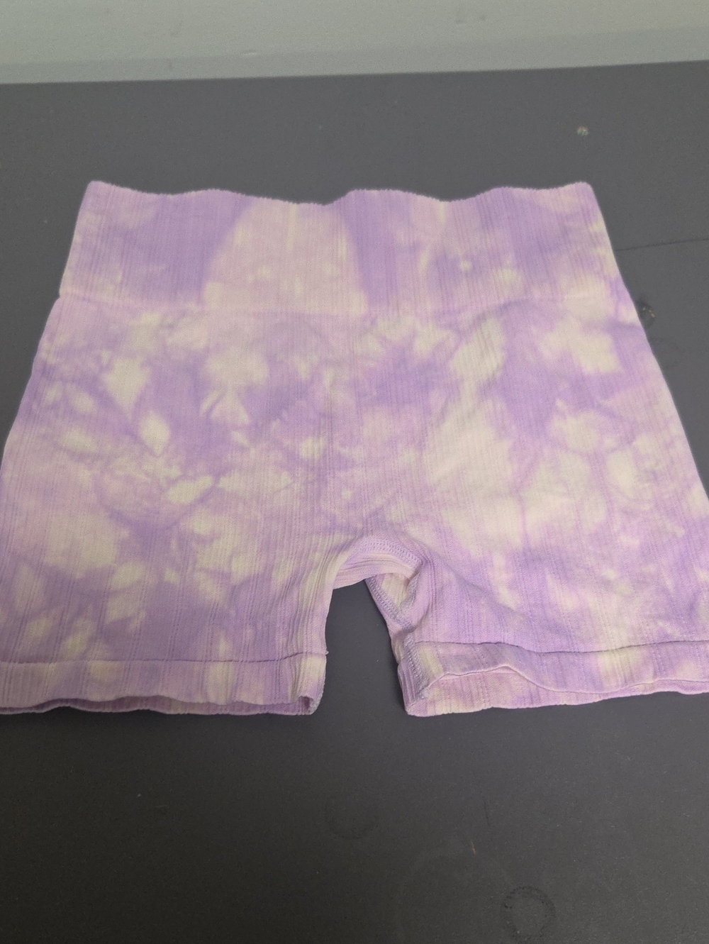 Aeropostale Lavender Tie-Dye Ribbed Bike Shorts